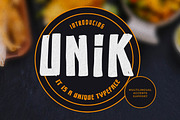Unik – Unique Font, a Sans Serif Font by Almarkhatype (Thumbnail 1 of 8)