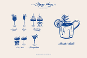 Vintage cocktails. Hand drawn art, a Food Illustration by Summer Nightingale Art (Thumbnail 8 of 15)