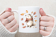 Autumn Hedgehogs Clipart, an Illustration by Sublimation Artist (Thumbnail 5 of 6)