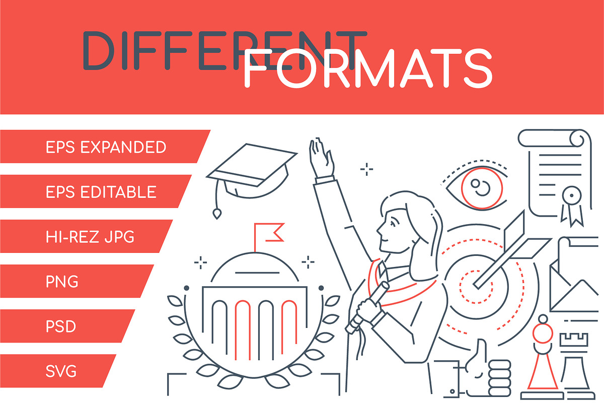 Education Line Illustrations Bundle, an iPhone Mockup by Boyko Pictures (Photo 4 of 12)