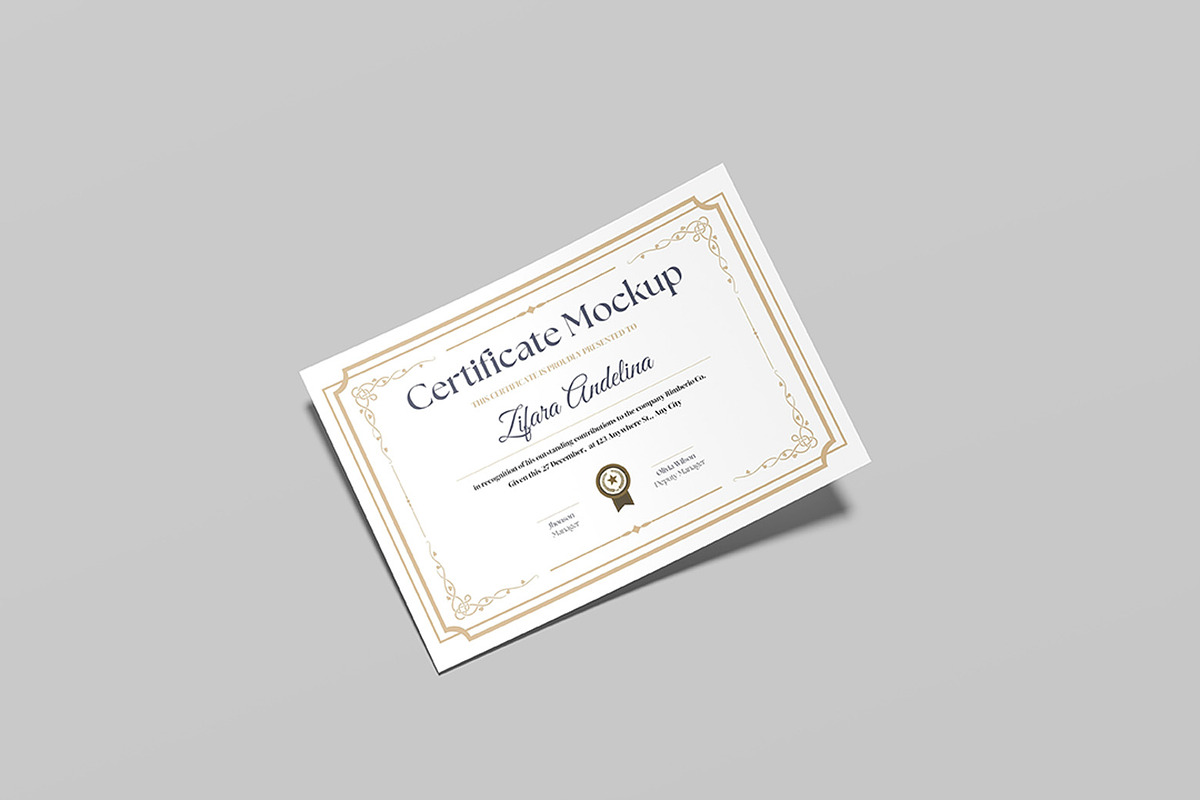 Certificate Mockup, an Advertising Mockup by ZifaraDesign (Photo 7 of 11)
