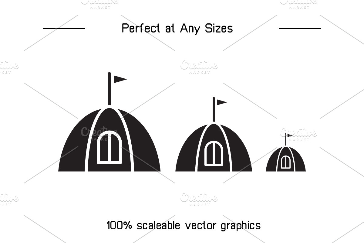 Canopy Dome Tent Icons Set, an Icon by Designfour (Photo 7 of 7)