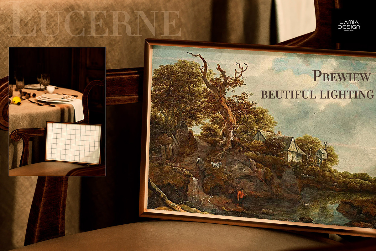 Lucerne room & Rustic Mockup Frame, a Household Mockup by LAMIA DESIGN (Photo 10 of 16)
