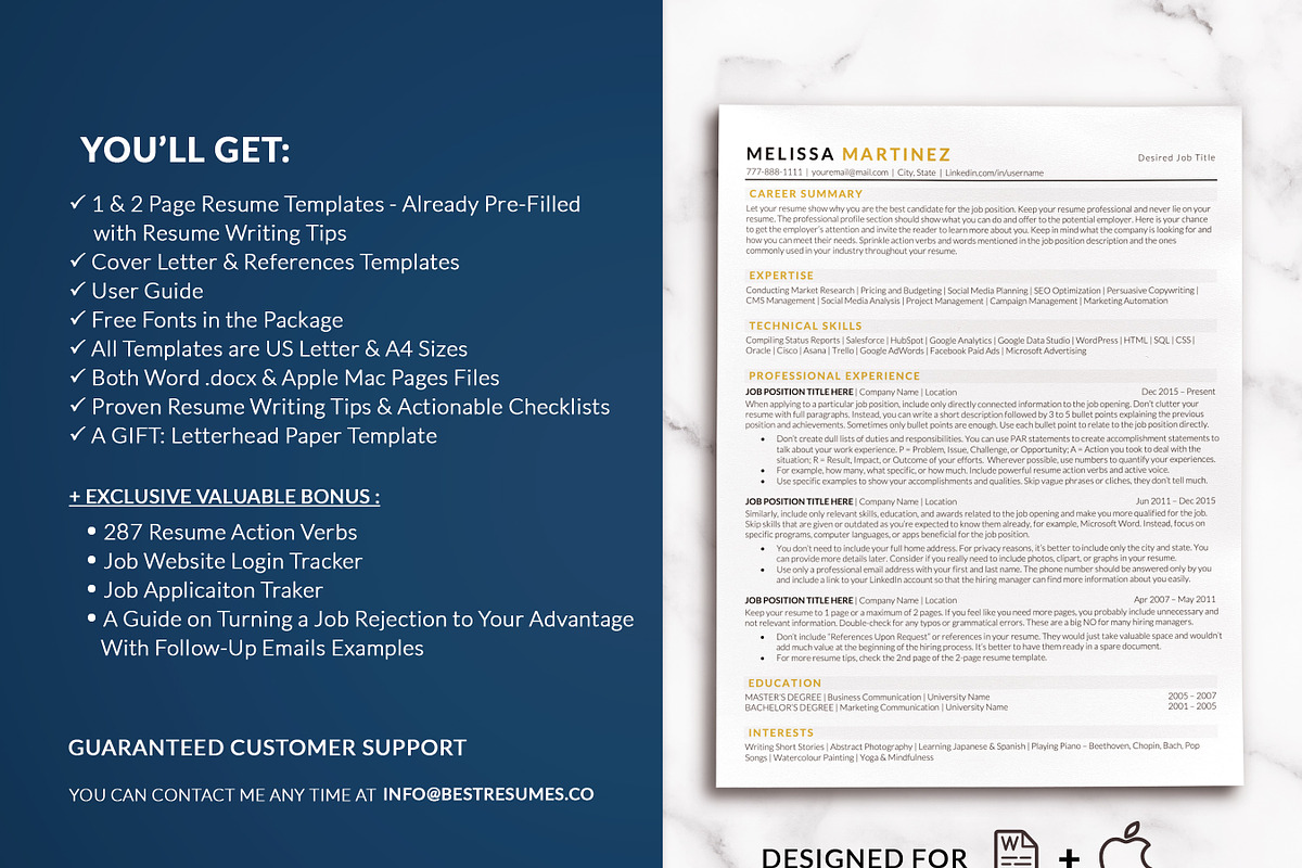 ATS Friendly Resume Template Gold, a Resume Template by BestResumes.Co (Photo 4 of 9)