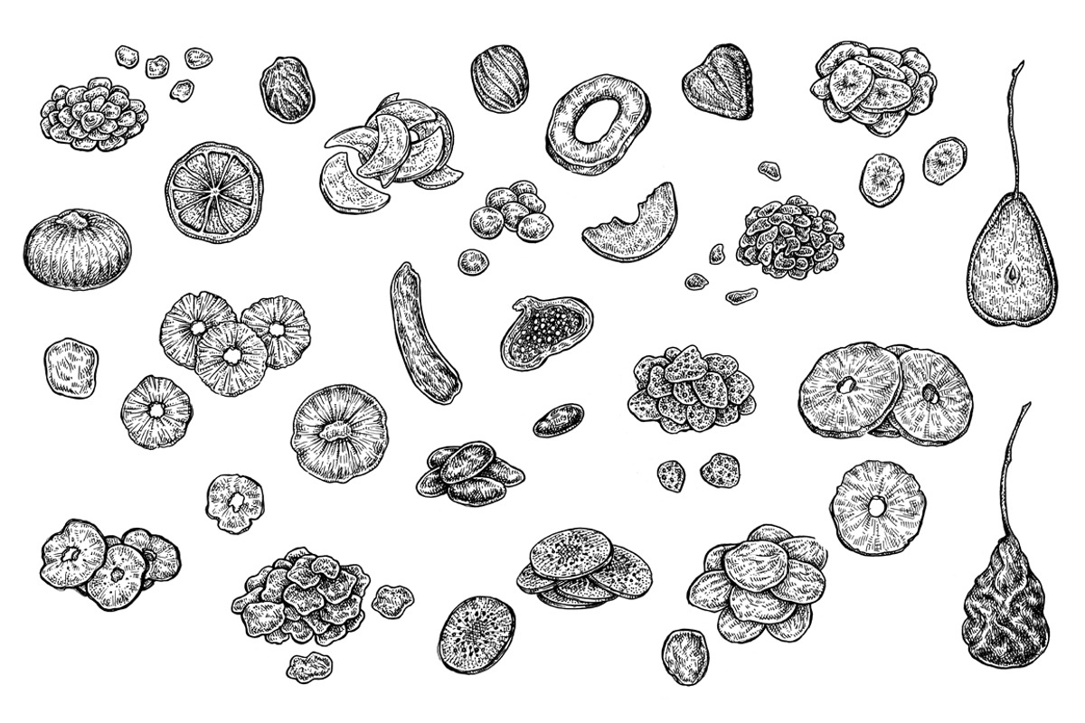 Dried Fruits Set, a Food Illustration by Eugenia Hauss Design (Photo 2 of 2)