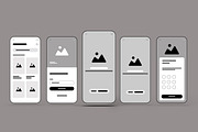 Mobile App Wireframe Template, a Wireframe Template by MightyDesign (Thumbnail 1 of 8)