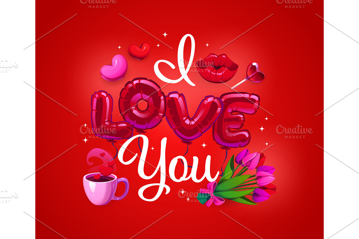 I love you valentines day quote, an Illustration by Vector Tradition (Photo 2 of 3)