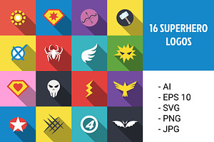 16 superhero logos