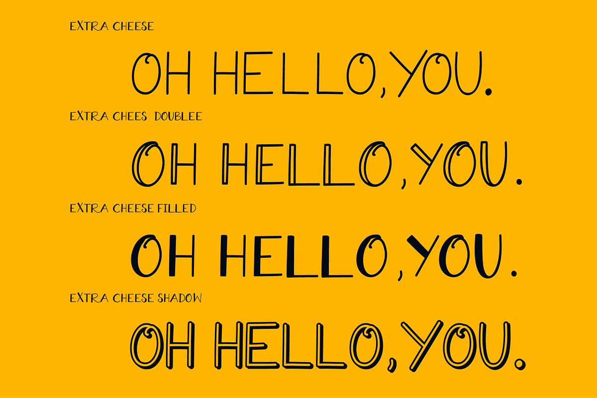 Extra Cheese Font Set - Only $5! preview 7