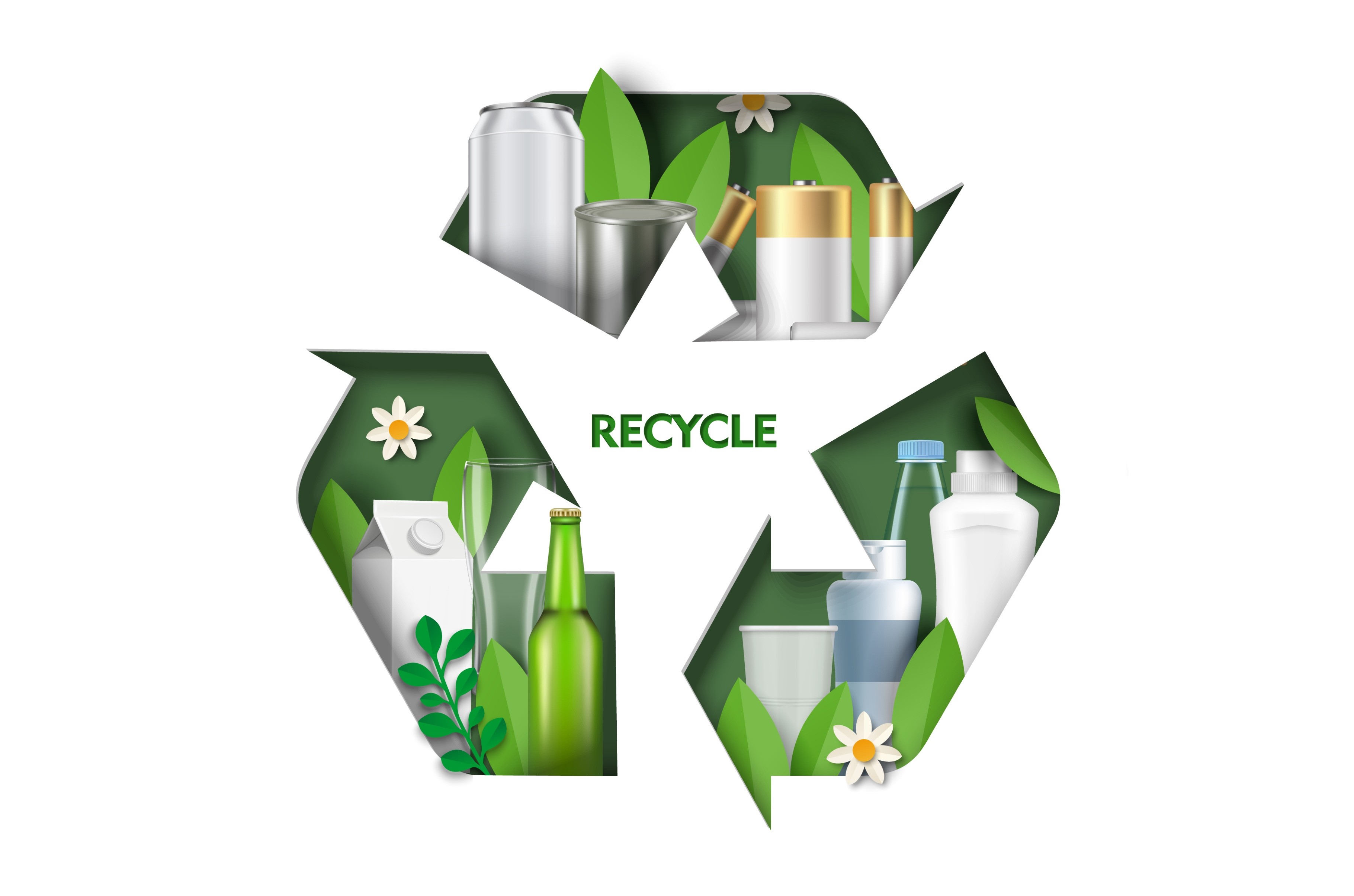 Waste recycle icon vector garbage, a Technology Illustration by SiberianArt