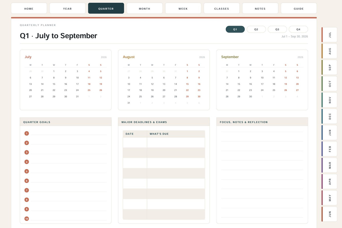 All-in-One Digital Student Planner, a Stationery Template by DigiVara Studio (Photo 2 of 21)