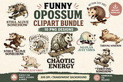 Funny Opossum T Shirt Designs, an Animal Illustration by InkyQueenArt (Thumbnail 1 of 6)