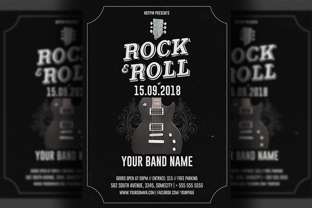 Live Music Rock Flyer Template, a Flyer Template by Hotpin