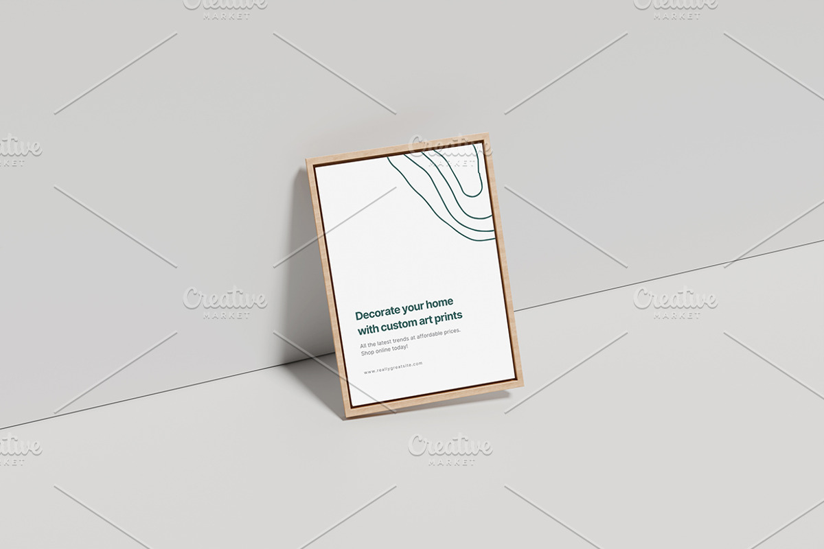 Wooden Frame Poster Mockup, an Advertising Mockup by Gatamotion (Photo 5 of 5)