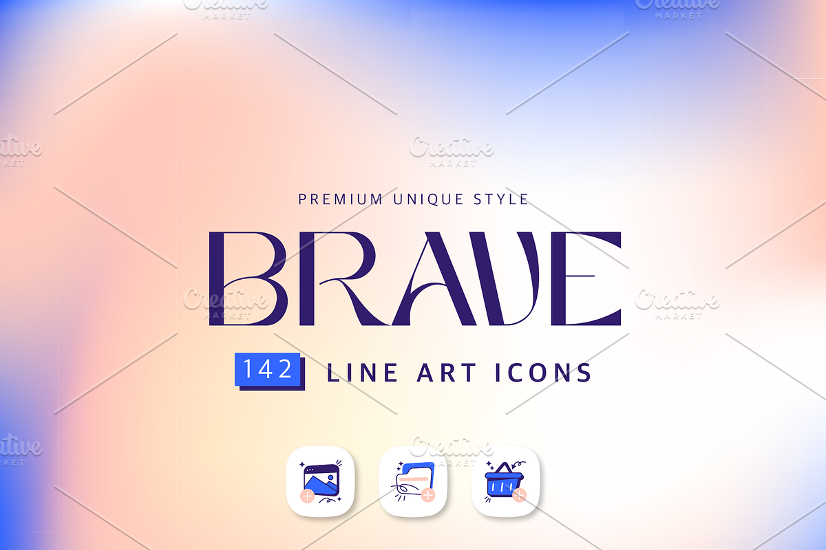 BRAVE Line Art Icon Illustration, an Outline Icon by BROCZ Store (Photo 2 of 5)
