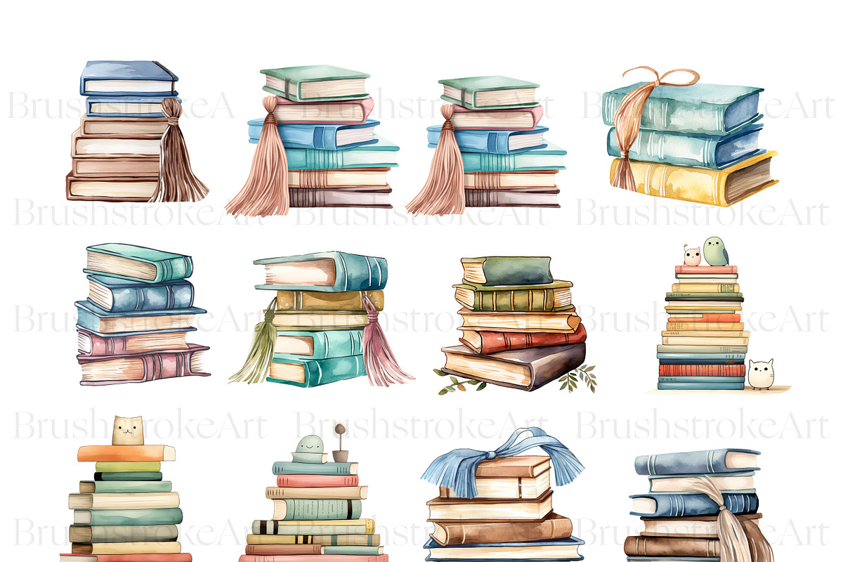 Stack of Books Clipart| Floral Books, an Education Illustration by BrushstrokeArtGB (Photo 6 of 9)