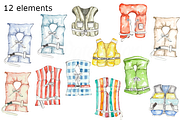 Life jackets watercolor clip art, a Background Graphic by GoodFairyClipArt (Thumbnail 2 of 2)