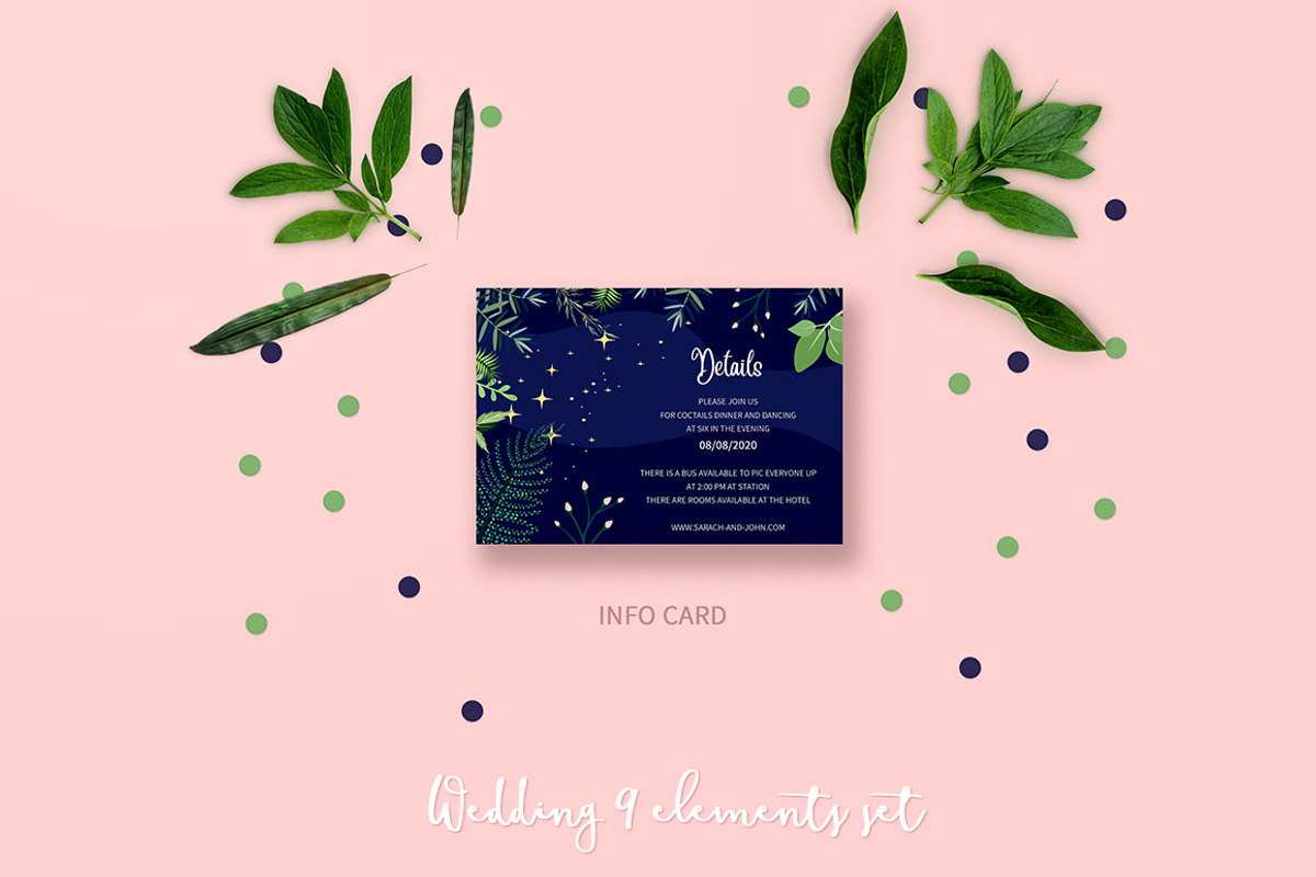 RomanticNight Wedding Invitation Set, an Invitation Template by land art (Photo 7 of 9)