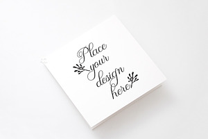 Vertical square greeting card mockup, a Print Template by Leo Flo Mockups