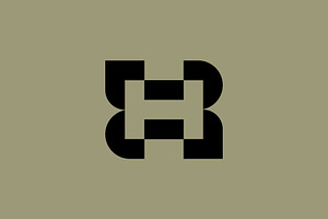 Initial Letter HR Or RH Logo