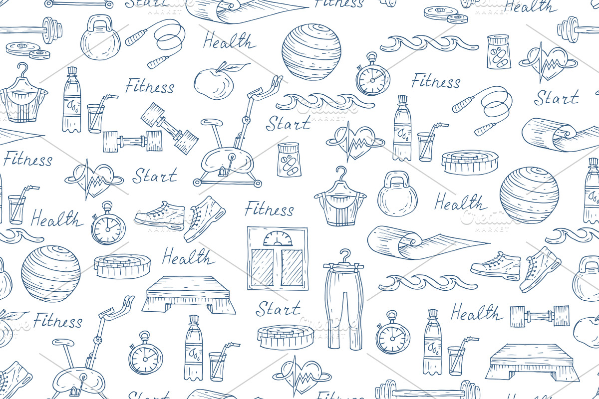 Pattern with fitness symbols
