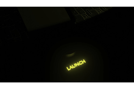 Glowing 3d launch button. Design, a Technology Photo by Media Whale Stock