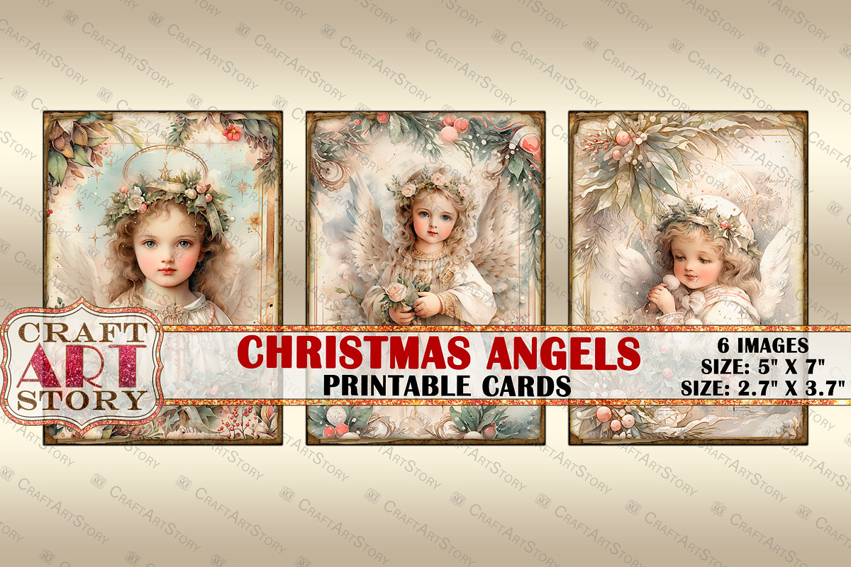Christmas angels picture collage, a Person Illustration by CraftArtStory (Photo 2 of 3)