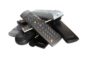 lot of remote control devices, a Photo by saiko3p