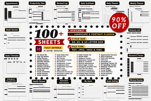 Ultimate Planner Bundle Pack Vol.2, a Stationery Template by MNT-Creator
