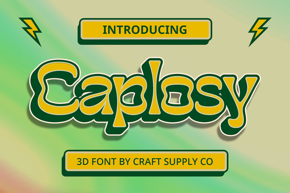 Caplosy 3D, a Sans Serif Font by Craft Supply Co. (Photo 1 of 8)