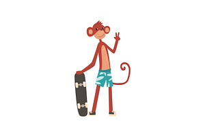 Monkey With Skateboard, Funny