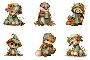 Whimsical Autumn Friends PNG, a Seasonal Illustration by CreationArt (Thumbnail 3 of 6)