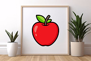 Cartoon Apple Clipart Set, a Food Illustration by newminddesign (Thumbnail 6 of 8)