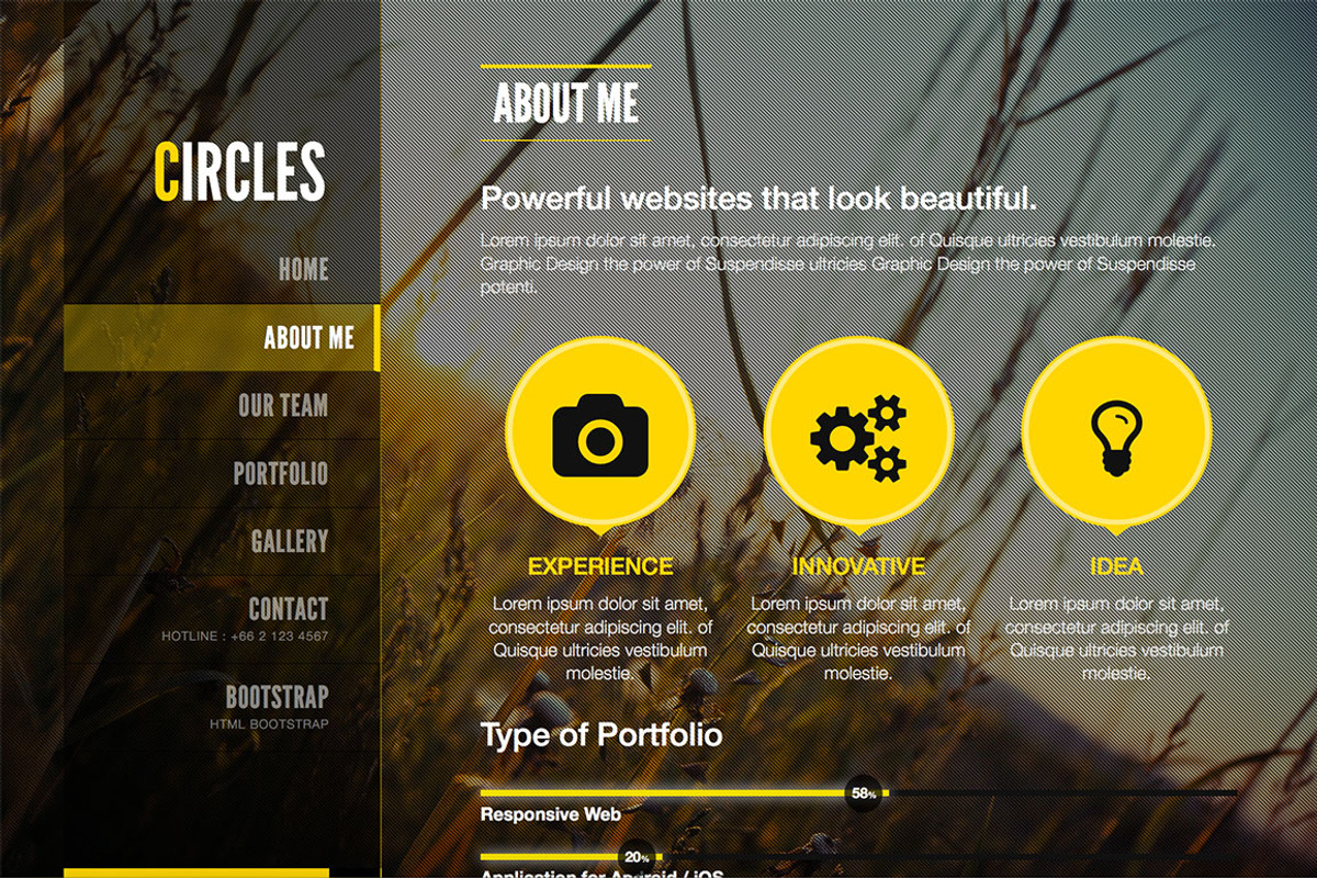 Circle - One Page Responsive, a HTML Template by Ake Design