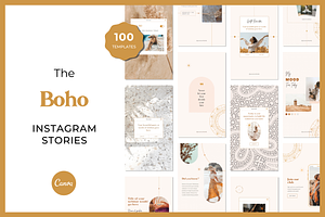 100 Instagram Boho Stories Template