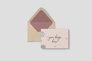 5x7 Postcard & Envelope Mockup