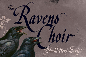 Ravens Choir, a Blackletter Font by Misprinted Type