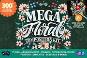 The Mega Floral Composition Kit, a Brush Add-On by Nico-Ng (Thumbnail 1 of 46)