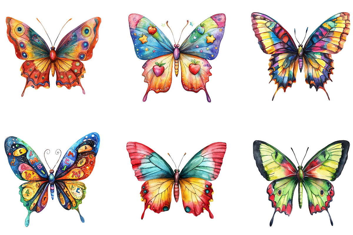 Back to School Butterfly Clipart, a Seasonal Illustration by Designking (Photo 5 of 5)