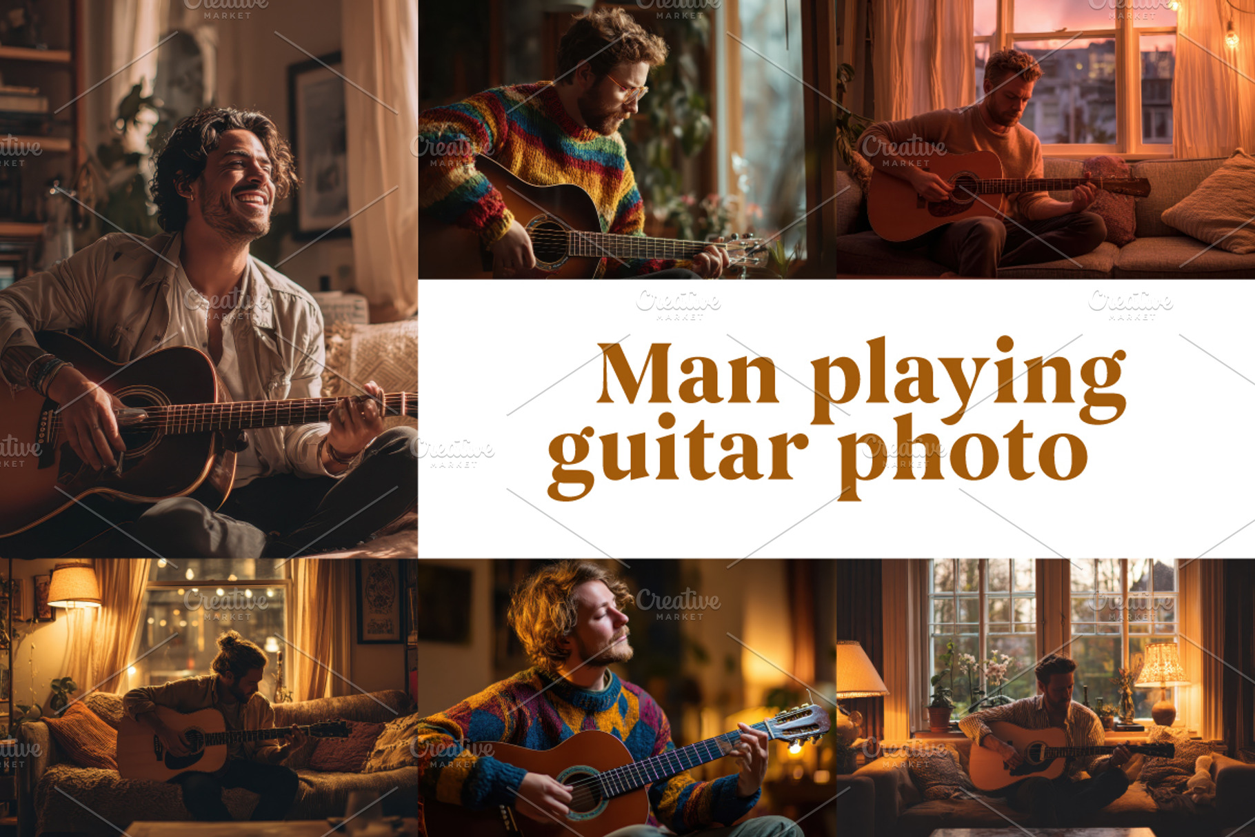 man play guitar photo bundle, a Person Photo by SouravDesign