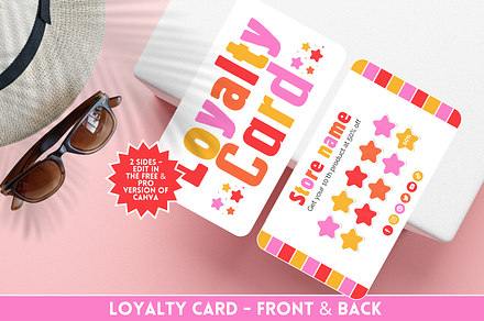 Colorful Loyalty Card Template, a Business Card Template by SunshineStudioBoutique