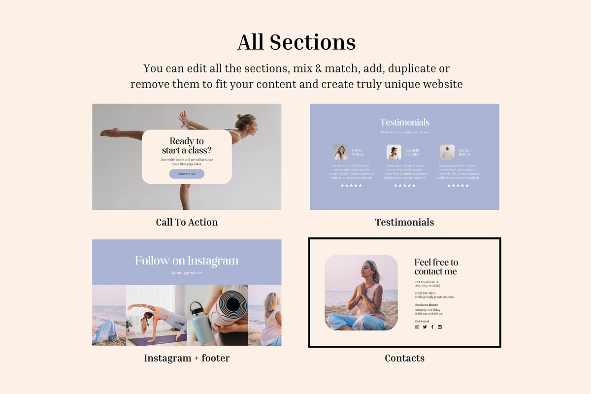 Yoga Coach Rachelle Website Template, a Websites & App Template by Eden Origin Studio (Photo 9 of 11)