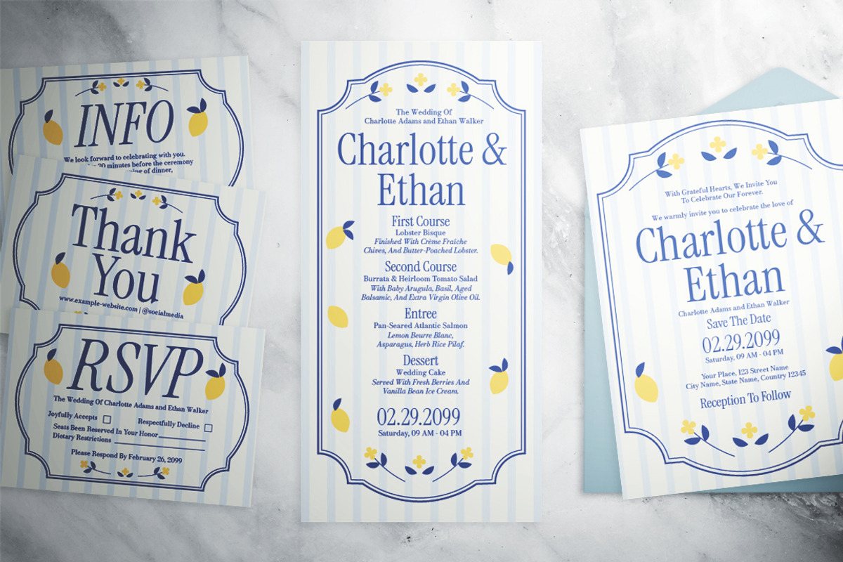 Mediterranean Wedding Invitation, an Invitation Template by The Good Store (Photo 4 of 4)