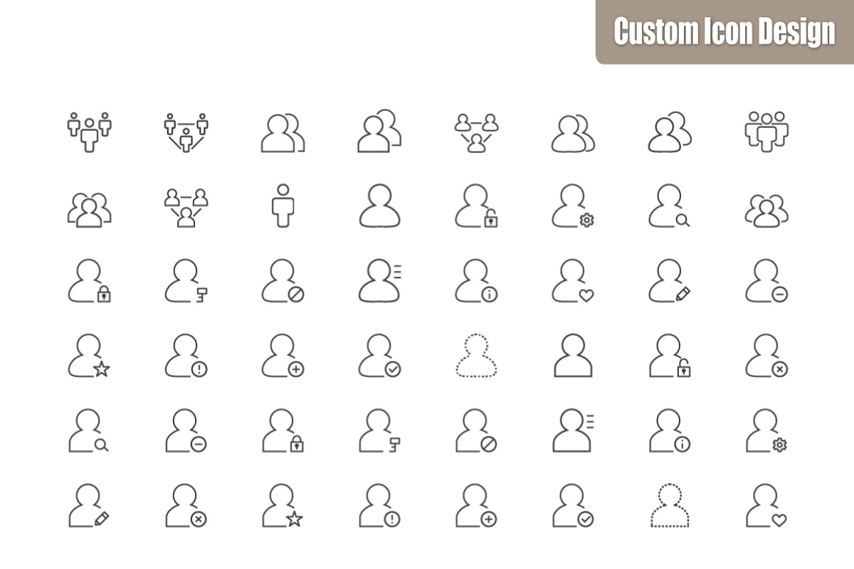 105 User Vector Icons, an Outline Icon by CustomIconDesign (Photo 1 of 3)