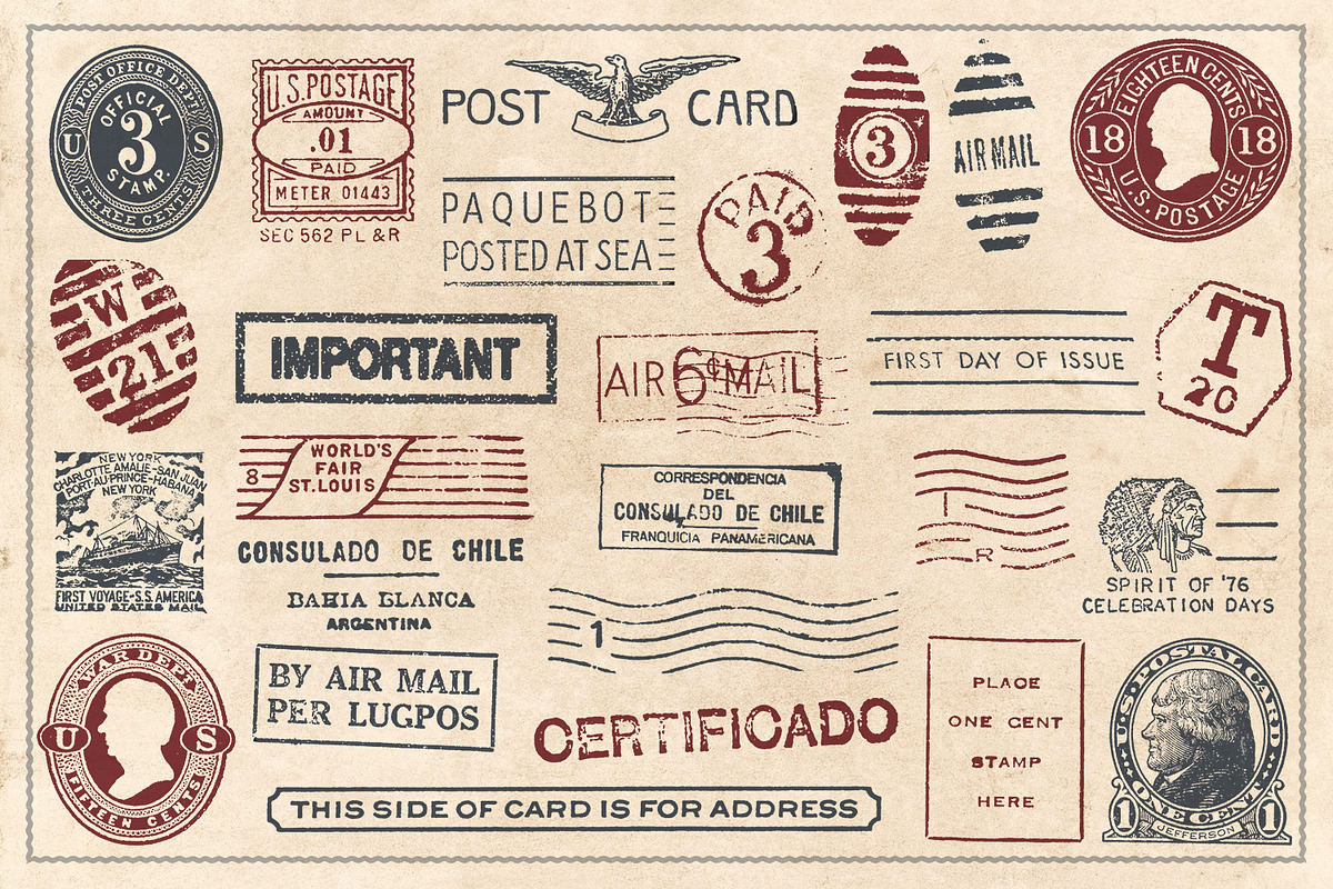 52 Vintage Postcard Vectors, an Illustration by Brigantine Designs (Photo 3 of 4)