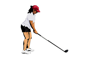 Woman playing golf, a Sport Illustration by Sumberpangan