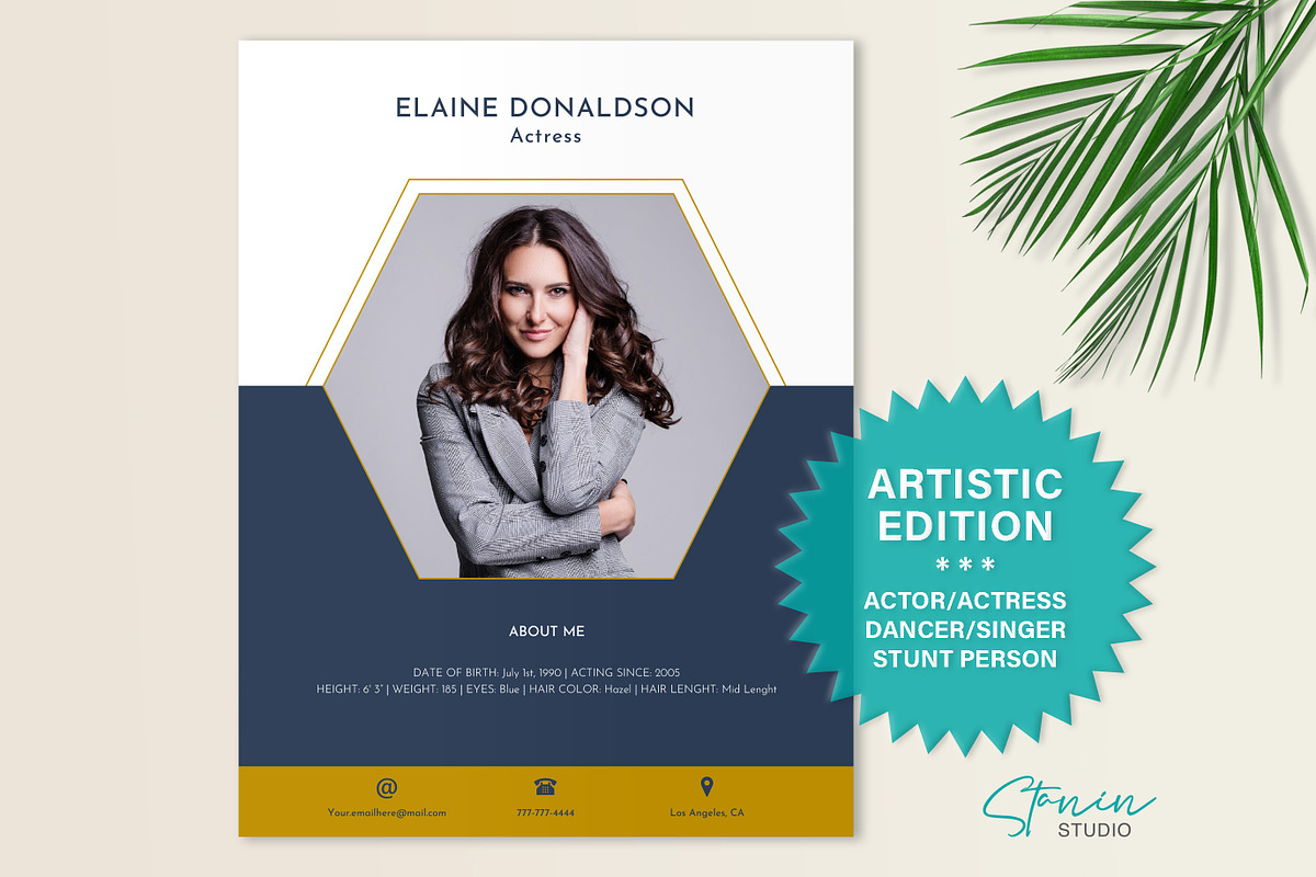 Resume Template for Actor, Actress, a Resume Template by Stanin Studio (Photo 1 of 10)