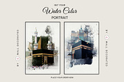 6 Makkah & Madinah Holy Sites Water Color Wallpapers preview 2