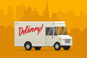 Delivery Truck. Vector Illustrations