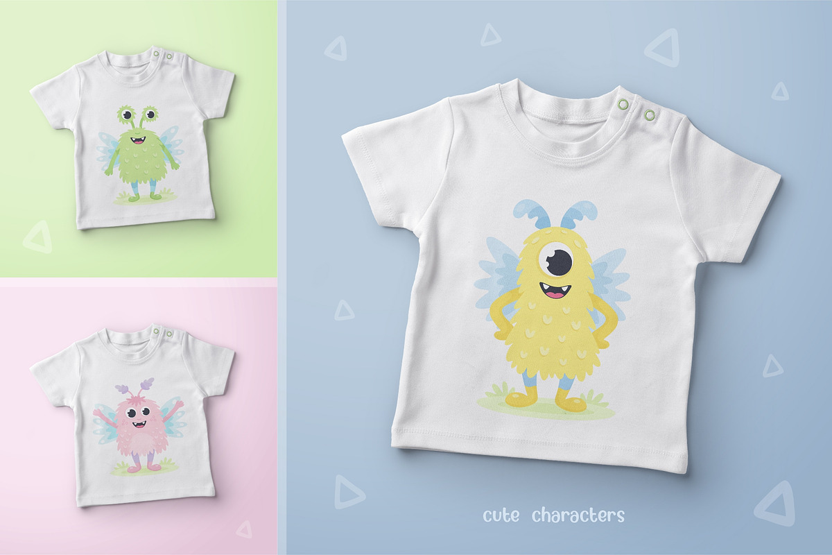 Cute Monsters, a Texture Illustration by LartGraphics (Photo 3 of 13)
